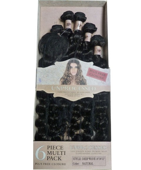 BRAZILIAN COLLECTION UNPROCESSED VIRGIN REMY HH CURL 6PCS